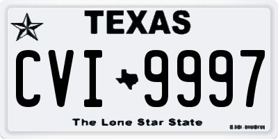 TX license plate CVI9997