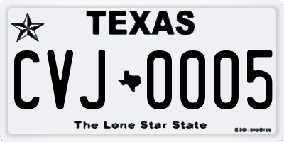 TX license plate CVJ0005