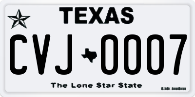 TX license plate CVJ0007