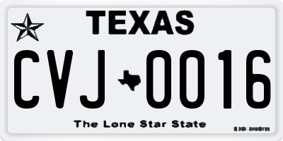 TX license plate CVJ0016