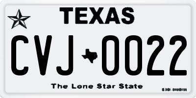 TX license plate CVJ0022