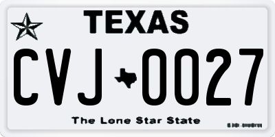 TX license plate CVJ0027