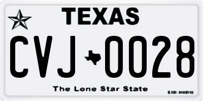 TX license plate CVJ0028