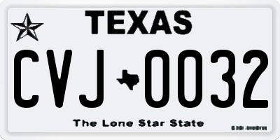 TX license plate CVJ0032