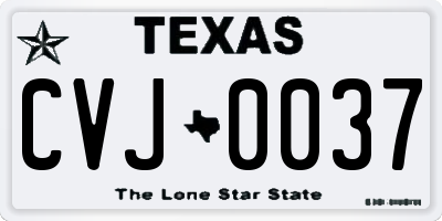 TX license plate CVJ0037