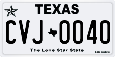 TX license plate CVJ0040