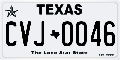 TX license plate CVJ0046