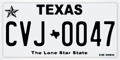 TX license plate CVJ0047