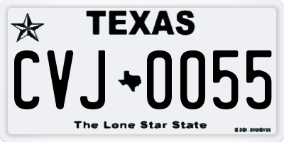 TX license plate CVJ0055