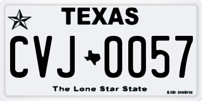 TX license plate CVJ0057