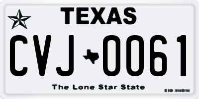 TX license plate CVJ0061