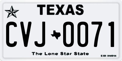 TX license plate CVJ0071