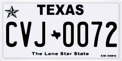 TX license plate CVJ0072