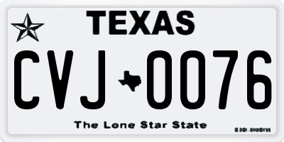 TX license plate CVJ0076