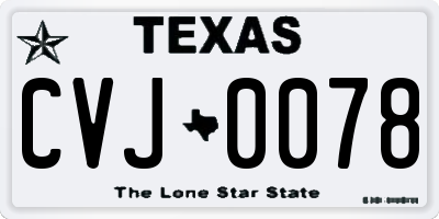TX license plate CVJ0078