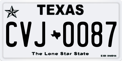 TX license plate CVJ0087