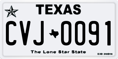 TX license plate CVJ0091