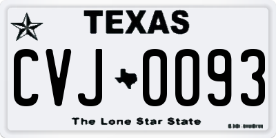 TX license plate CVJ0093
