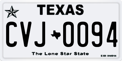 TX license plate CVJ0094