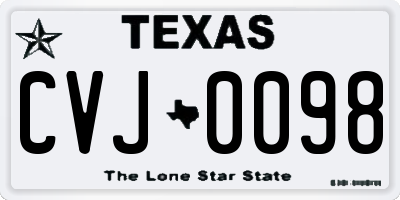TX license plate CVJ0098