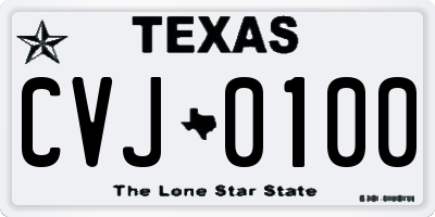 TX license plate CVJ0100