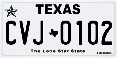 TX license plate CVJ0102