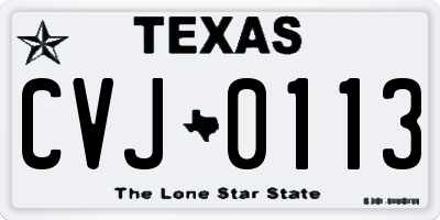 TX license plate CVJ0113