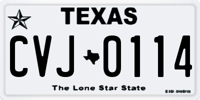 TX license plate CVJ0114