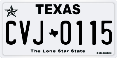 TX license plate CVJ0115