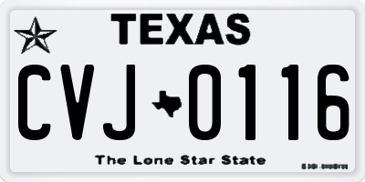 TX license plate CVJ0116