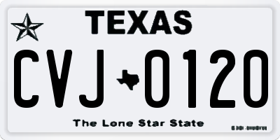 TX license plate CVJ0120