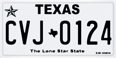 TX license plate CVJ0124