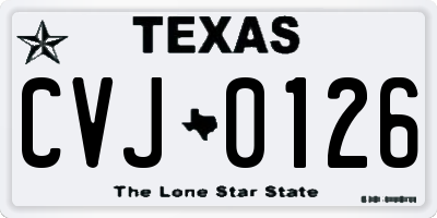 TX license plate CVJ0126