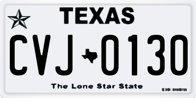 TX license plate CVJ0130