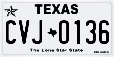 TX license plate CVJ0136