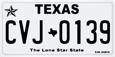TX license plate CVJ0139