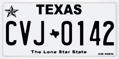 TX license plate CVJ0142