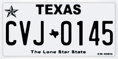 TX license plate CVJ0145