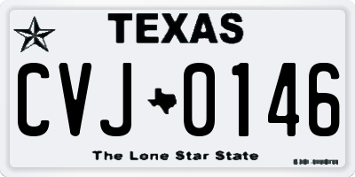 TX license plate CVJ0146