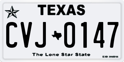 TX license plate CVJ0147
