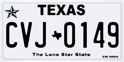 TX license plate CVJ0149