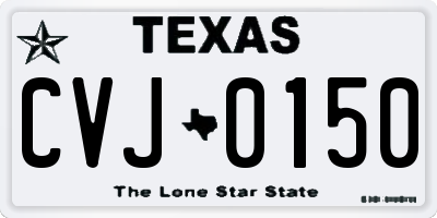 TX license plate CVJ0150
