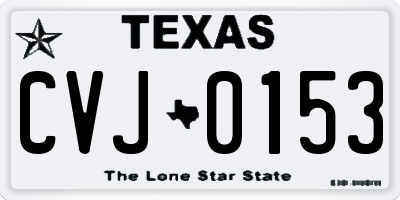 TX license plate CVJ0153