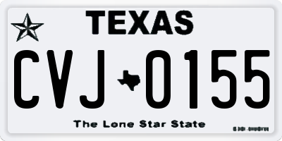TX license plate CVJ0155