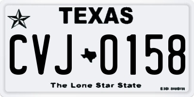 TX license plate CVJ0158
