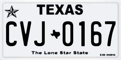 TX license plate CVJ0167