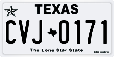 TX license plate CVJ0171