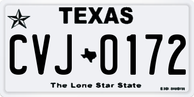 TX license plate CVJ0172