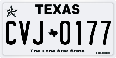 TX license plate CVJ0177