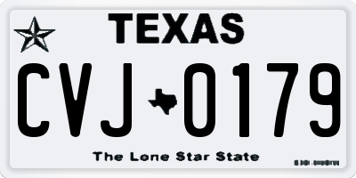 TX license plate CVJ0179
